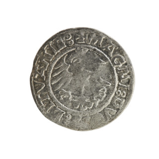 Lithuanian half-grosz, Sigismund I the Old (king of Poland; 1506–1548). Silver coin (half-grosz),