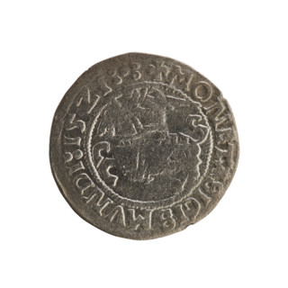 Lithuanian half-grosz, Sigismund I the Old (king of Poland, 1506–1548). Obverse: Pogon (Lithuanian