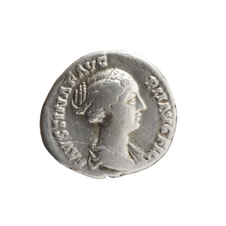 Denarius, Faustina the Younger (ca. 130–176; Roman empress 161–176), draped bust of Faustina II