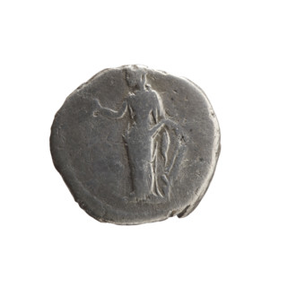 Denarius depicting Faustina the Younger (ca. 130–176; Roman empress 161–176; Augusta 147–161).