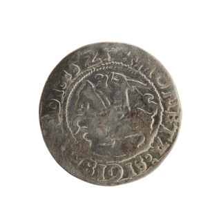 Lithuanian half-grosz, Sigismund I the Old (King of Poland; 1506–1548). Silver coin (half-grosz),