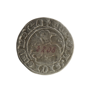 Lithuanian half-grosz, Sigismund I the Old (king of Poland; 1506–1548). R8 (rarity). Polish coin of