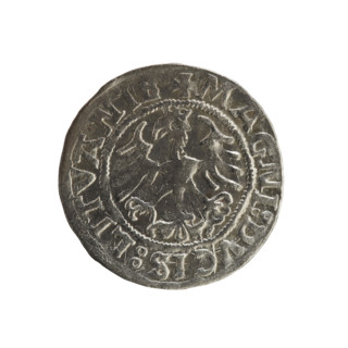 Lithuanian half-grosz, Sigismund I the Old (king of Poland; 1506–1548). R8 (rarity). Polish coin of
