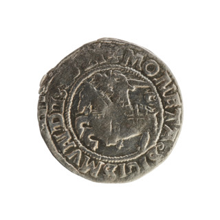 Lithuanian half-grosz, Sigismund I the Old (king of Poland; 1506–1548). Silver coin (half-grosz),