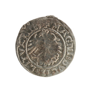 Lithuanian half-grosz, Sigismund I the Old (king of Poland; 1506–1548). Silver coin (half-grosz),