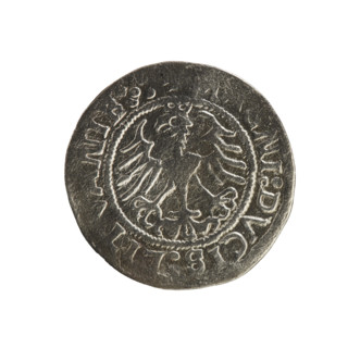 Lithuanian half-grosz, Sigismund I the Old (king of Poland; 1506–1548). R8 (rarity). Polish coin