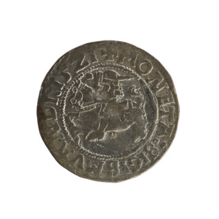 Lithuanian half-grosz, Sigismund I the Old (king of Poland; 1506–1548). Polish coin of the