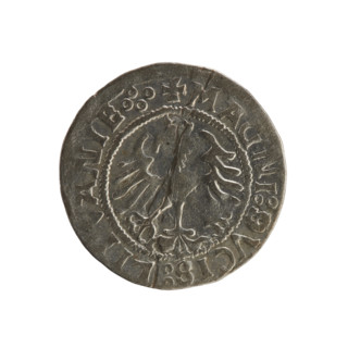 Lithuanian half-grosz, Sigismund I the Old (king of Poland; 1506–1548). Polish coin of the