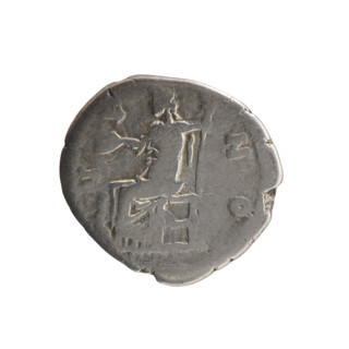 Denarius depicting Faustina the Younger (ca. 130–176; Roman empress 161–176) and Marcus Aurelius