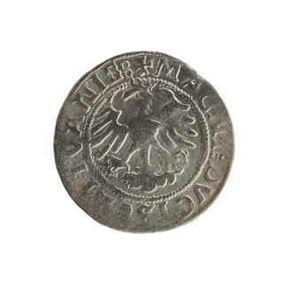 Lithuanian half-grosz, Sigismund I the Old (king of Poland; 1506–1548). Early 16th-century coin