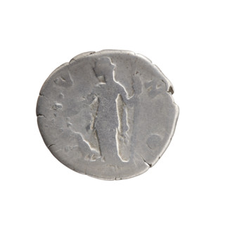 Denarius depicting Faustina the Younger (ca. 130–176; Roman empress 161–176). Obverse: Bust of