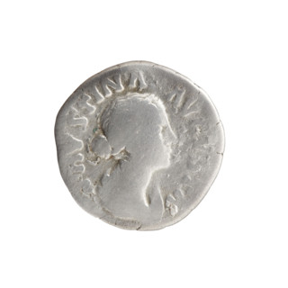 Denarius, Faustina the Younger (ca. 130–176; Roman empress 161–176), Marcus Aurelius (121–180;