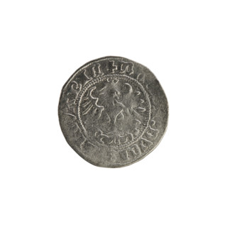 Lithuanian half-grosz, Sigismund I the Old (King of Poland; 1506–1548). Obverse: Pogon turned left;