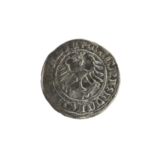 Lithuanian half-grosz, Sigismund I the Old (king of Poland; 1506–1548). Polish coin, R8 (rarity),