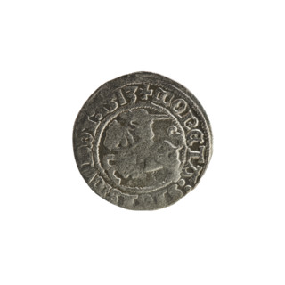 Lithuanian half-grosz, Sigismund I the Old (king of Poland; 1506–1548). R8 (rarity). Polish coin,