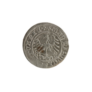 Lithuanian half-grosz, Sigismund I the Old (King of Poland; 1506–1548), 1513. Obverse: Pogon