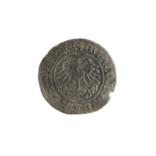 Lithuanian half-grosz, Sigismund I the Old (King of Poland; 1506–1548). Obverse: Pogon (mounted