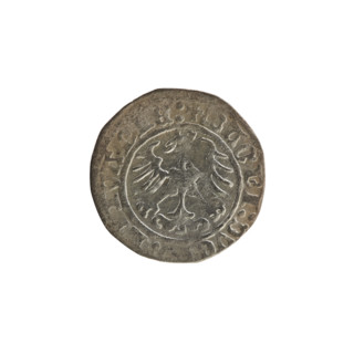 Lithuanian half-grosz, Sigismund I the Old (king of Poland; 1506–1548). Obverse: Pogon (Lithuanian