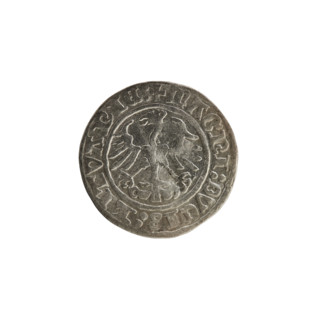 Lithuanian half-grosz of Sigismund I the Old (King of Poland, 1506–1548). Obverse: Pogon