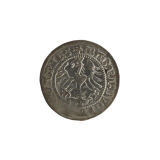 Lithuanian half-grosz, Sigismund I the Old (King of Poland; 1506–1548); 1513. Obverse: Pogon