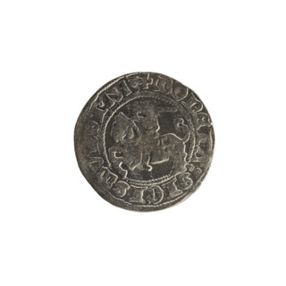 Lithuanian half-grosz, Sigismund I the Old (King of Poland; 1506–1548). Coin (1513). Obverse: Pogon