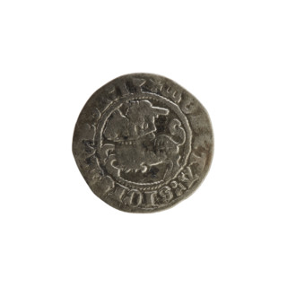 Lithuanian half-grosz, Sigismund I the Old (King of Poland; 1506–1548). Obverse: Pogon (Lithuanian