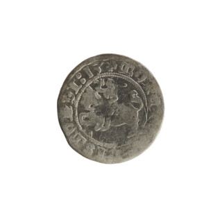 Lithuanian half-grosz, Sigismund I the Old (King of Poland; 1506–1548). Obverse: Pogon (Lithuanian