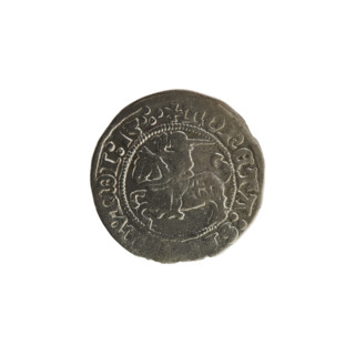 Lithuanian half-grosz, Sigismund I the Old (King of Poland; 1506–1548). Obverse: Pogon (Lithuanian