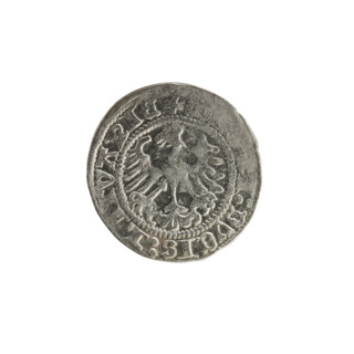 Lithuanian half-grosz, Sigismund I the Old (King of Poland; 1506–1548). Silver coin (half-grosz),