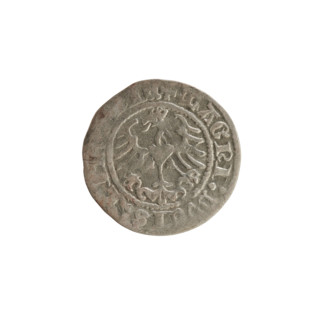 Lithuanian half-grosz, Sigismund I the Old (King of Poland; 1506–1548). Silver coin (half-grosz),