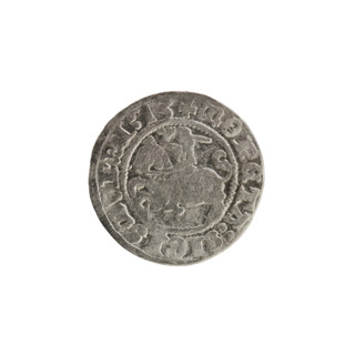 Lithuanian half-grosz, Sigismund I the Old (King of Poland; 1506–1548), 1513. Obverse: Pogon