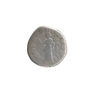 Denarius of Lucius Verus (130–169; Roman emperor 161–169). Obverse: Head of Lucius Verus without a
