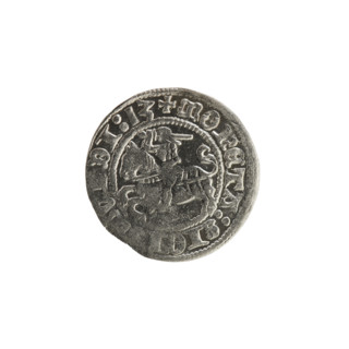 Lithuanian half-grosz, Sigismund I the Old (King of Poland; reign 1506–1548). Coin (1513). Obverse: