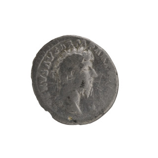 Denarius of Lucius Verus (130–169; Roman emperor 161–169). Obverse: Head of Lucius Verus with