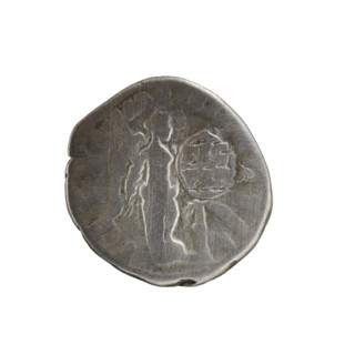 Denarius of Lucius Verus (130–169; Roman emperor 161–169). Obverse: Head of Lucius Verus in a