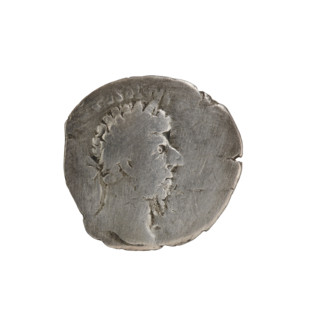 Denarius of Lucius Verus (130–169; Roman emperor 161–169). Obverse: Head of Lucius Verus with