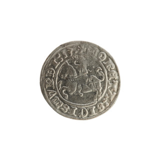 Lithuanian half-grosz, Sigismund I the Old (King of Poland; 1506–1548), 1513. Obverse: Pogon