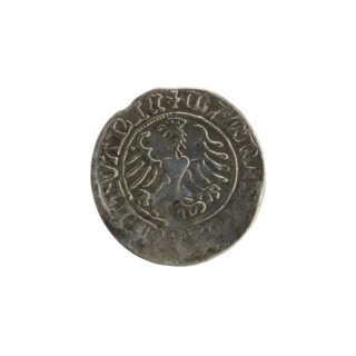 Lithuanian half-grosz, Sigismund I the Old (King of Poland; 1506–1548), 1513. Obverse: Pogon