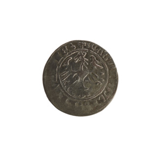 Lithuanian half-grosz, Sigismund I the Old (King of Poland; 1506–1548). Obverse: Pogon (Lithuanian