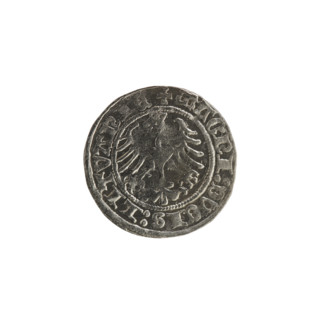 Lithuanian half-grosz, Sigismund I the Old (King of Poland; 1506–1548). Obverse: Pursuer (Pogonia)