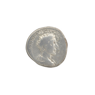 Denarius of Commodus (ca. 175–176 CE). Obverse: Bust of young Commodus draped, uncovered, facing