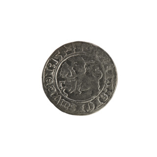 Lithuanian half-grosz, Sigismund I the Old (King of Poland; reign 1506–1548). Obverse: Pogon