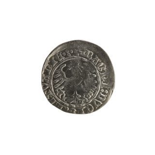 Lithuanian half-grosz, Sigismund I the Old (King of Poland; 1506–1548); 1514. Obverse: Pogon