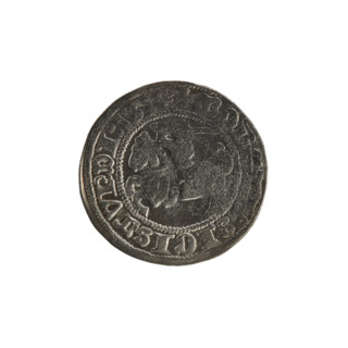 Lithuanian half-grosz, Sigismund I the Old (king of Poland; 1506–1548). R8 (rarity). Polish coin,
