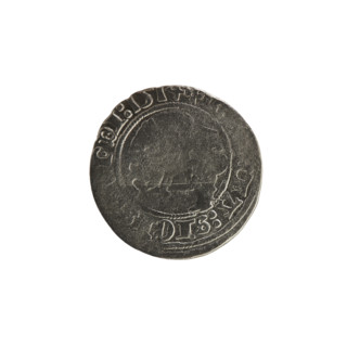 Lithuanian half-grosz, Sigismund I the Old (King of Poland; 1506–1548). Obverse: Pogon (Lithuanian