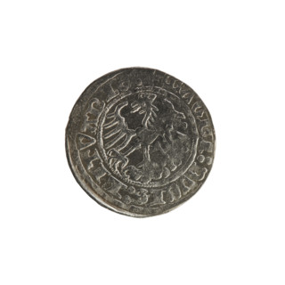 Lithuanian half-grosz, Sigismund I the Old (King of Poland; 1506–1548), 1514. Obverse: Pogon