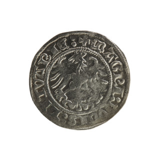 Lithuanian half-grosz, Sigismund I the Old (King of Poland; 1506–1548). Silver coin (half-grosz),