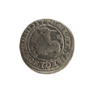 Lithuanian half-grosz, Sigismund I the Old (King of Poland; 1506–1548). Obverse: Pogon (Lithuanian