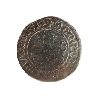 Lithuanian half-grosz, Sigismund I the Old (King of Poland; 1506–1548). Obverse: Pogon (Lithuanian