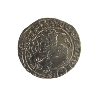 Lithuanian half-grosz, Sigismund I the Old (King of Poland; 1506–1548). Silver coin (half-grosz),